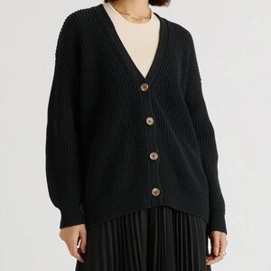 Quince 100% Organic Cotton Oversized Boyfriend Cardigan XS